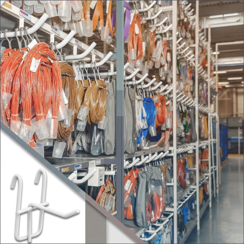 25 Pack Grid Wall Hooks, 2 Inch White Gridwall Hanger