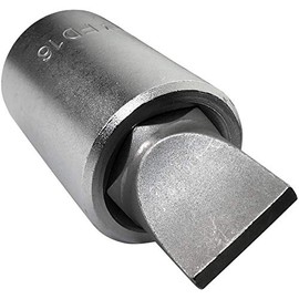 AERZETIX - C45051 - Bit socket 1/2 for slotted / flat screws - Monoblock 16x55mm - Bit for wrench/manual/pneumatic ratchet - with spline - made of CR-V steel - colour silver