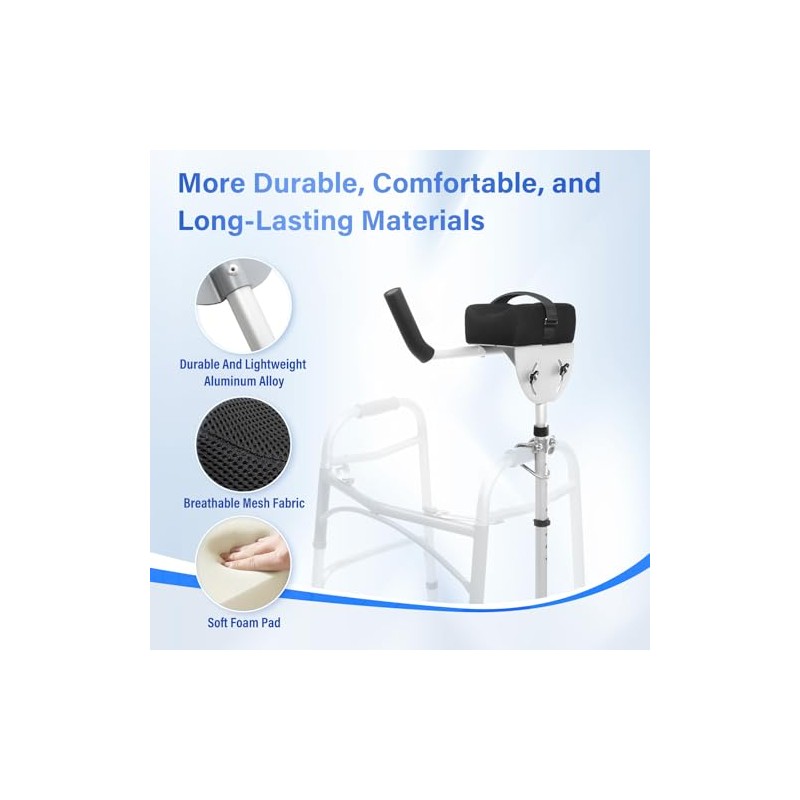 Walker Platform Attachment with Adjustable Padded Cuff - Walker Platform