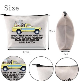 POFULL 90s Movie Lover Gift Twister Gift Cowboy Gift Tornado Gift I'd Rather Be Watching Twister Cosmetic Bag (I'D RATHER BE)