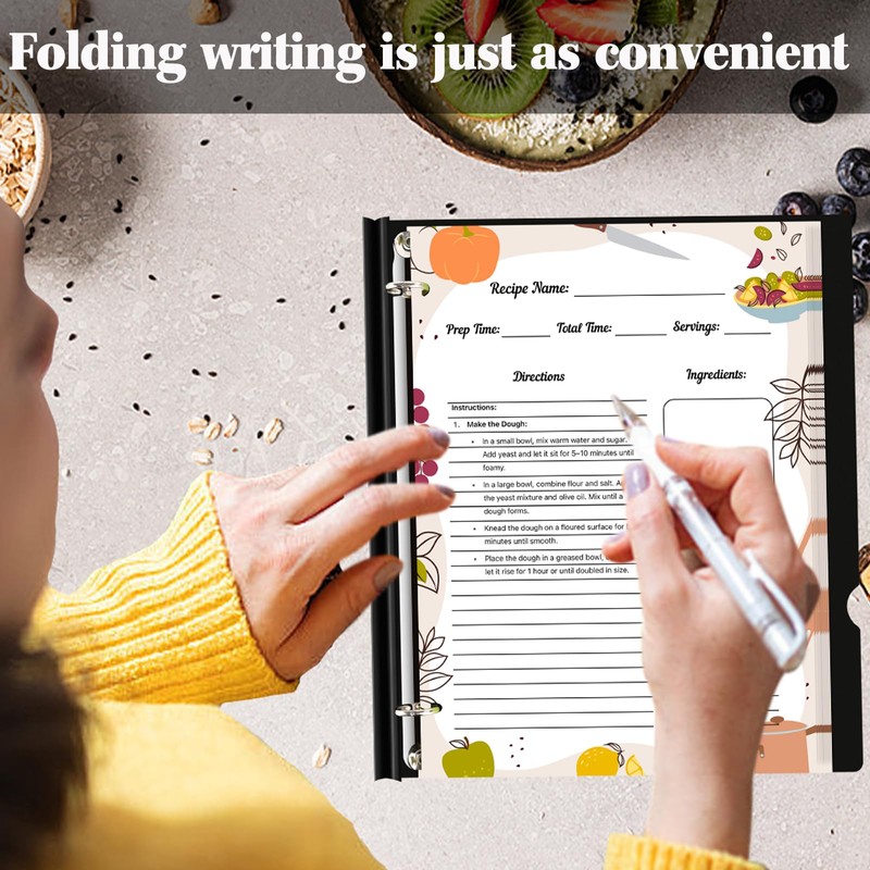 INFUN Telescoping Recipe Binder -Blue