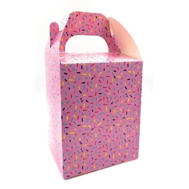 BOEMDRA Birthday Gift Box 15x8x8cm, PK 12, Colorful Confetti Design includes Happy Birthday Labels, Perfect for Candy, Party Favors, Kid’s Celebrations and Activities (PINK)