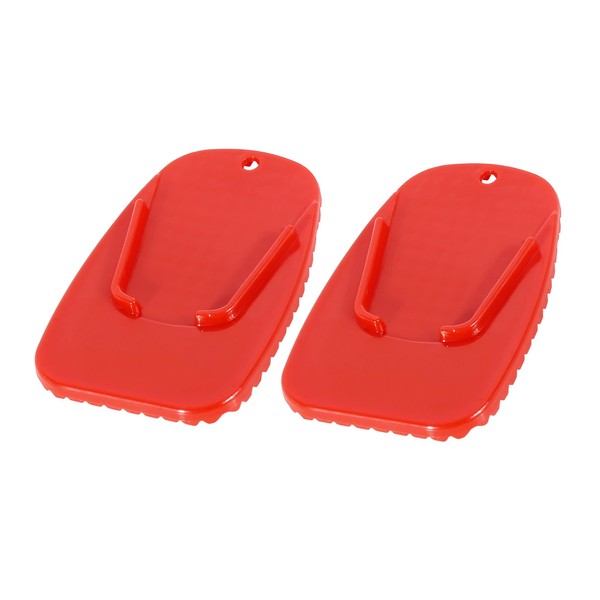 A ABSOPRO Motorcycle Kickstand Pad Support Plate Pad Parking Red