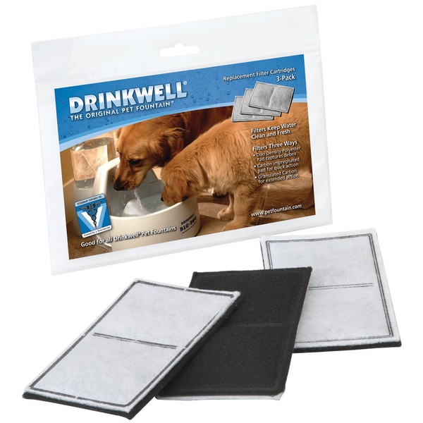 PetSafe Drinkwell Carbon Replacement Filter, Dog and Cat Water Fountain Filters, 3 Pack