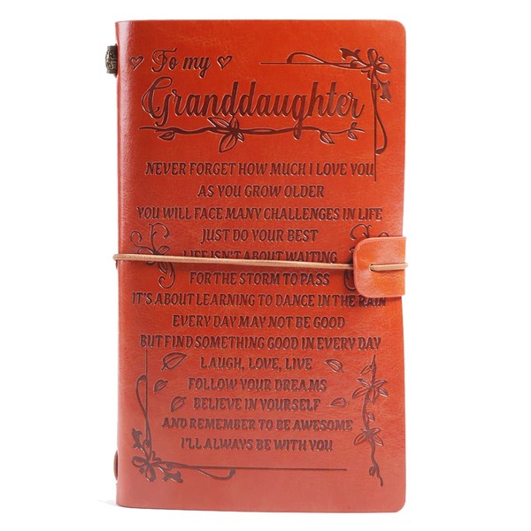 To My Granddaughter Leather Journal - I Will Always Be