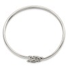 Solid 925 Sterling Silver Celtic Flexible Bangle Bracelet (4mm)