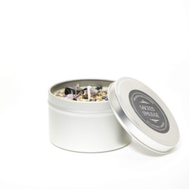 Sacred Smudge Candle by New Moon Beginnings - Crystal & Herb Candles - Energy clearing - All Natural Soy Candle - Lavender Sage Cedar