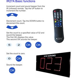 Alzatex Infrared 27 Button Remote for Take a Number Displays
