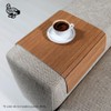 ABACHI WOOD Natural Wood Sofa Tray Heat Resistant Drink Snack