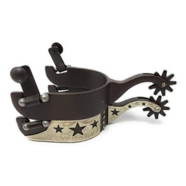AJ Tack Antique Brown Stars Cutout Spurs - Ladies
