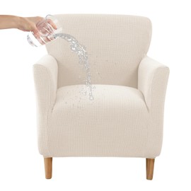 CRFATOP Stretch Mid Century Modern Armchair Slipcover 1-Piece Jacquard Accent Chair Covers with Arms Soft Waterproof Chair Slipcovers for Living Room Furniture Protector Office Reception Reading,13