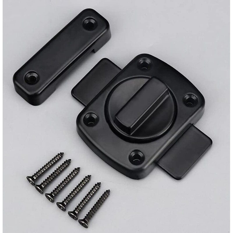 Sliding Door Lock Bar Hook-and-Eye Buckle Latch Black Wooden Fence