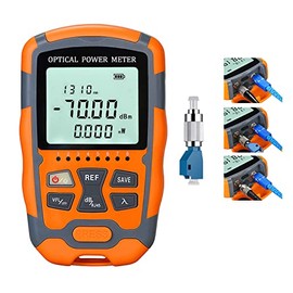 Probador de fibra óptica portátil, medidor de potencia de fibra óptica FC/SC/ST, probador de fibra de interfaz universal integrado de 10 Km (OPM&VFL) con 1 adaptador FC a LC