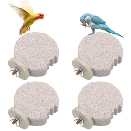 4pcs Bird Perch Stands, Beak Grinding Stone Parrot Cage Paw Calcium Perch Foot Claws Trimmer Parakeet Platform Parrot Budgies Chewing Toys for Small Medium Lovebird Cockatiel Conure (Crescent)