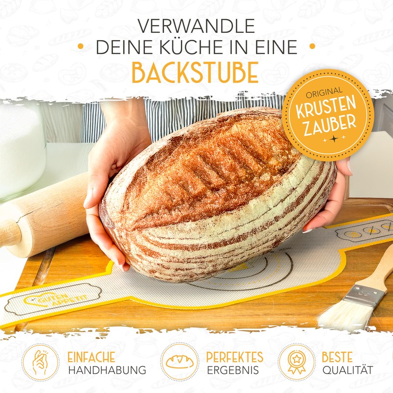 KRUSTENZAUBER Ovale Brotschlinge aus langlebigen Silikon als Brot backen Zubehör