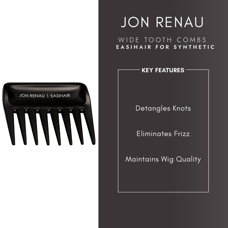 Jon Renau Wide Tooth Comb - Detangling Comb For Synthetic,