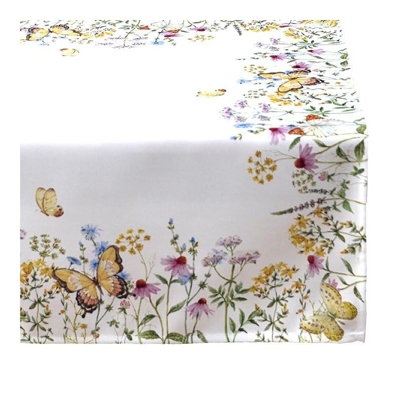 Tablecloth Table Runner Cushion Cover Spring Summer White Printed with