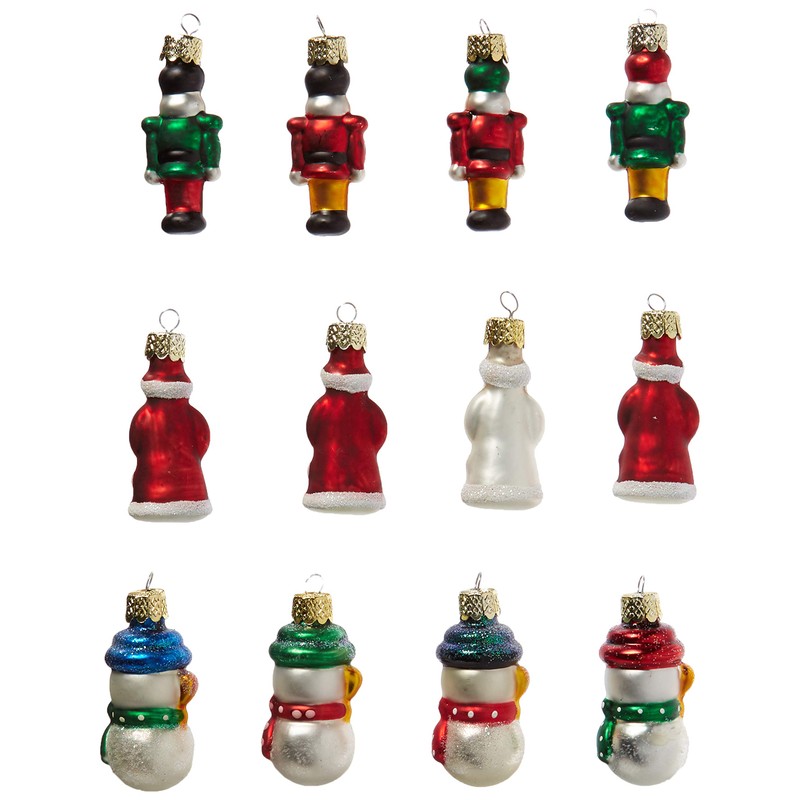 Kurt Adler 12-Piece Petite Treasures Glass Ornament Set,Christmas