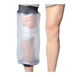 Knee Shower Cover, Adult Waterproof TPU Shower & Bath Bandage and Cast Protector for Knee Watertight Protection to Broken KneeWound, Burns 100% Reusable (Style 1, One size)