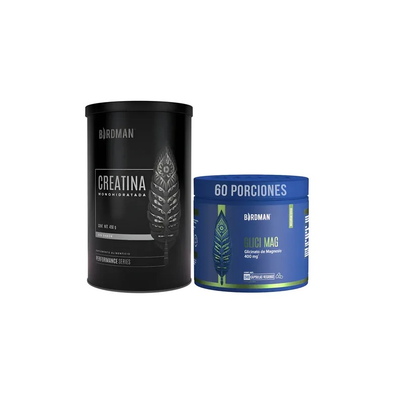 Glicinato De Magnesio 400mg 240 Cáps Creatina 450g Birdman
