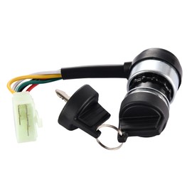 WOOSTAR 5 Wire Ignition Key Switch with Cap Replacement for 50cc 70cc 90cc 110cc 125cc 150cc 200cc 250cc Go Kart Dune Buggy