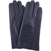 Ladies Butter Soft Navy Leather Glove with Button Feature &