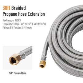 SPARKWHIZ 36Ft High Pressure Propane Hose Extension Fittings with Conversion Coupling kit for BBQ Grill, Fire Pit, Heater