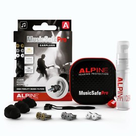 Alpine MusicSafe Pro Tapones para los oídos para músicos - Mejora tu experiencia musical con tres filtros intercambiables - Protección auditiva Hipoalergénico - Tapones reutilizables - Negro