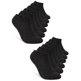 Vogue Vista® Men's Winter Black Ankle Socks - 6 Pack | Cozy, Soft & Warm Running Socks | Moisture-Wicking & Anti-Slip | Comfortable Trainer Socks Size 9-12 UK