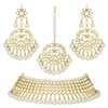 Aheli Ethnic Wedding Wear Faux Kundan Collar de cuentas (blanco)