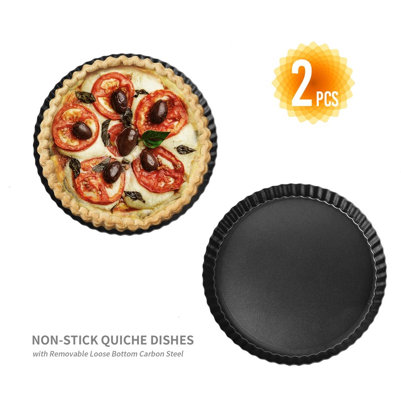 AZKEEGREY 2 Pack Non-Stick Quiche Dishes for The Oven 24cm