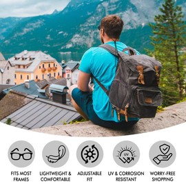 BANSTLE Eyeglasses Holder Strap - 3 Pcs Adjustable Eyewear String Lanyard Retainer - Sunglasses Strap for Men, Women and Kids - Eyeglass Holders Around Neck - Black