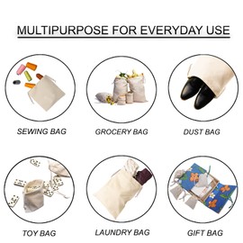 Pack of 100 - 4x6 inches - 100% Cotton Organic Muslin Bags - GOTS Approved