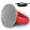 Cast Iron Scrubber with Handle, Upgarded Chainmail Scrubber for Cast