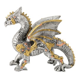 Mechanical Steampunk Dragon Sculpture Decorative Resin Dragon Statue for Bedrooms Offices Bookshelves
