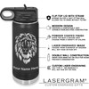 LaserGram 20oz Double Wall Flip Top Water Bottle With Straw,