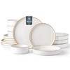 GBHOME Ceramic Dinnerware Sets With Double Bowl for 4, 16