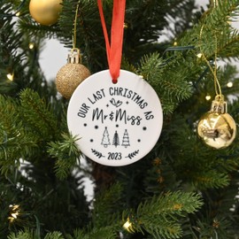 Our Last as Mr and Miss Engaged Bauble, Last Xmas Engaged Ornament, Fiancé Gift, Couples Gift Christmas Ornament, Engagement Gift, Holiday Gift