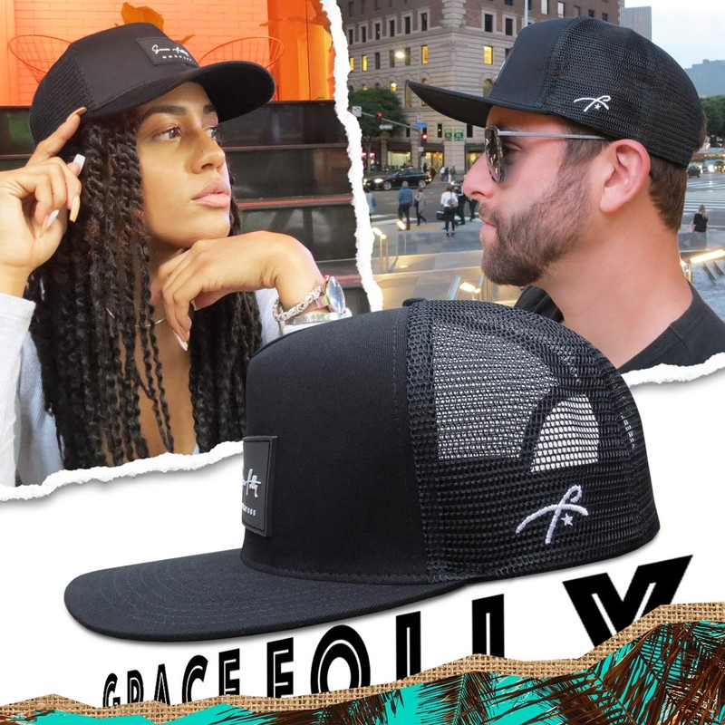 Grace Folly Trucker Hat for Men & Women. Snapback Mesh