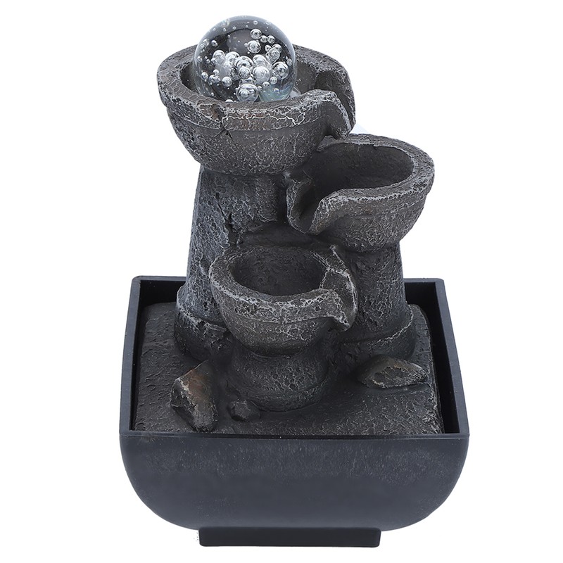 LED Illuminated Tabletop Waterfall Flowing Water Fountains with Ball for
