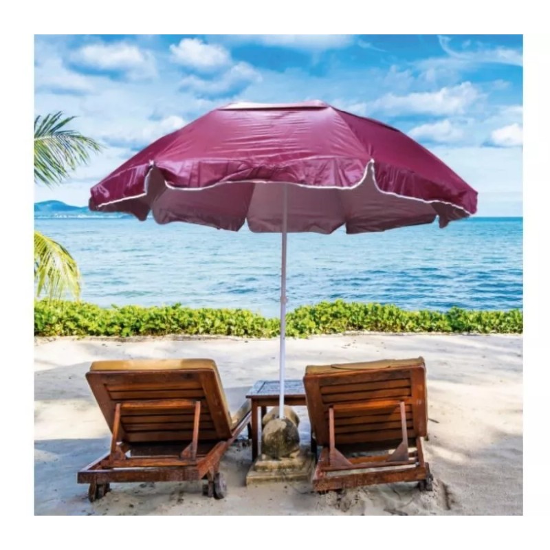 Macoll Sombrilla Playa Metalica Plegable Con Funda 3mts Diametro