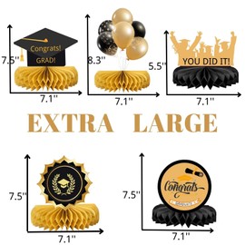 Graduation Decorations Extra Large Graduation Centerpieces Thick Cardboard Graduation Party Decorations Graduation Table Centerpiece 5 Pack (BlackYellow)