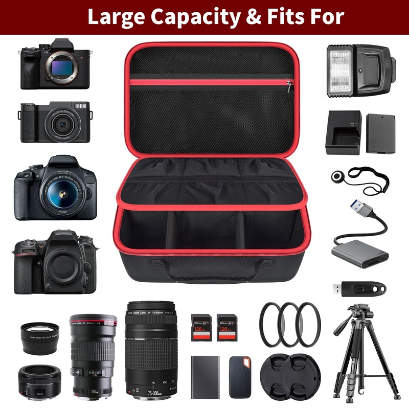 Camera Case for Canon/for Sony/for Nikon DSLR SLR Cameras, Large