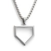 FlowX Jewelry Home Plate Pendant Necklace - Baseball Chain (24",