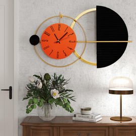 Tiuposr 29x18 Inches Large Modern Wall Clock – Unique Silent No-Ticking Decorative Battery Operated Analog Clocks for Living Room, Bedroom, Kitchen, Home Office, Entryway