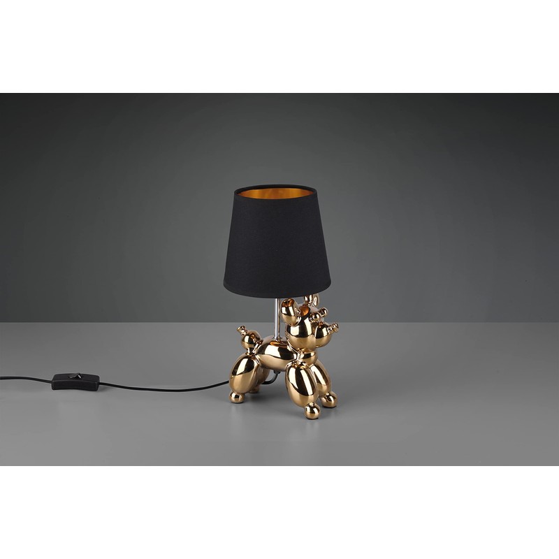 Reality Leuchten Bello R50241079 Table Lamp Ceramic Gold-Coloured Ceramic Fabric