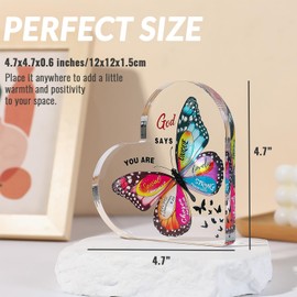 Christian Gifts for Women, Butterfly Inspirational Gift for Friends, Mom, Coworker, Sister - Religious Spiritual Decorations for Home or Office Desk Paperweights – Unique Birthday Presents Idea