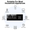 JIMEIDA 3 Socket Flush-Mounted Black 16 Amp Glass Sockets with