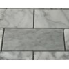 Rubymont CA14 White/Grey Rectangle Marble Mosaic Tile Kitchen Bathroom Polished