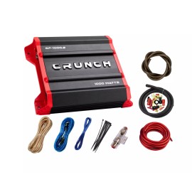 Crunch GP-1000.2 1000W 2-Channel Amplifier & BC4R 4-Gauge Wiring Kit Combo